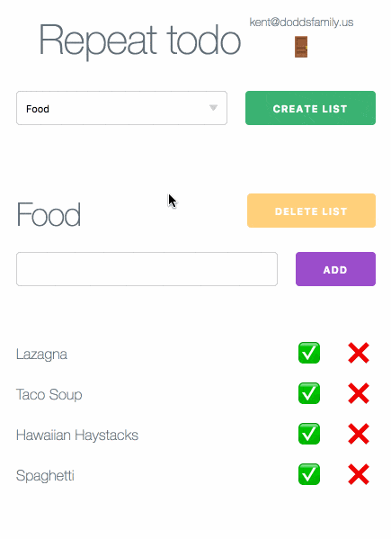 demo of repeat todo