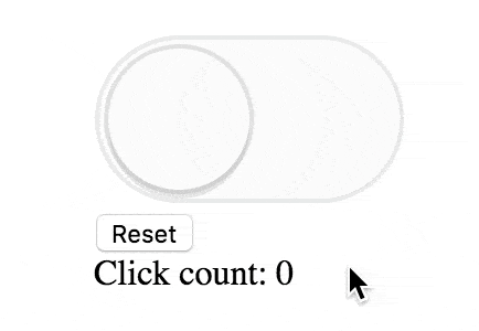gif of the rendered component showing a toggle, reset button, and counter that's limited to 4 toggles.