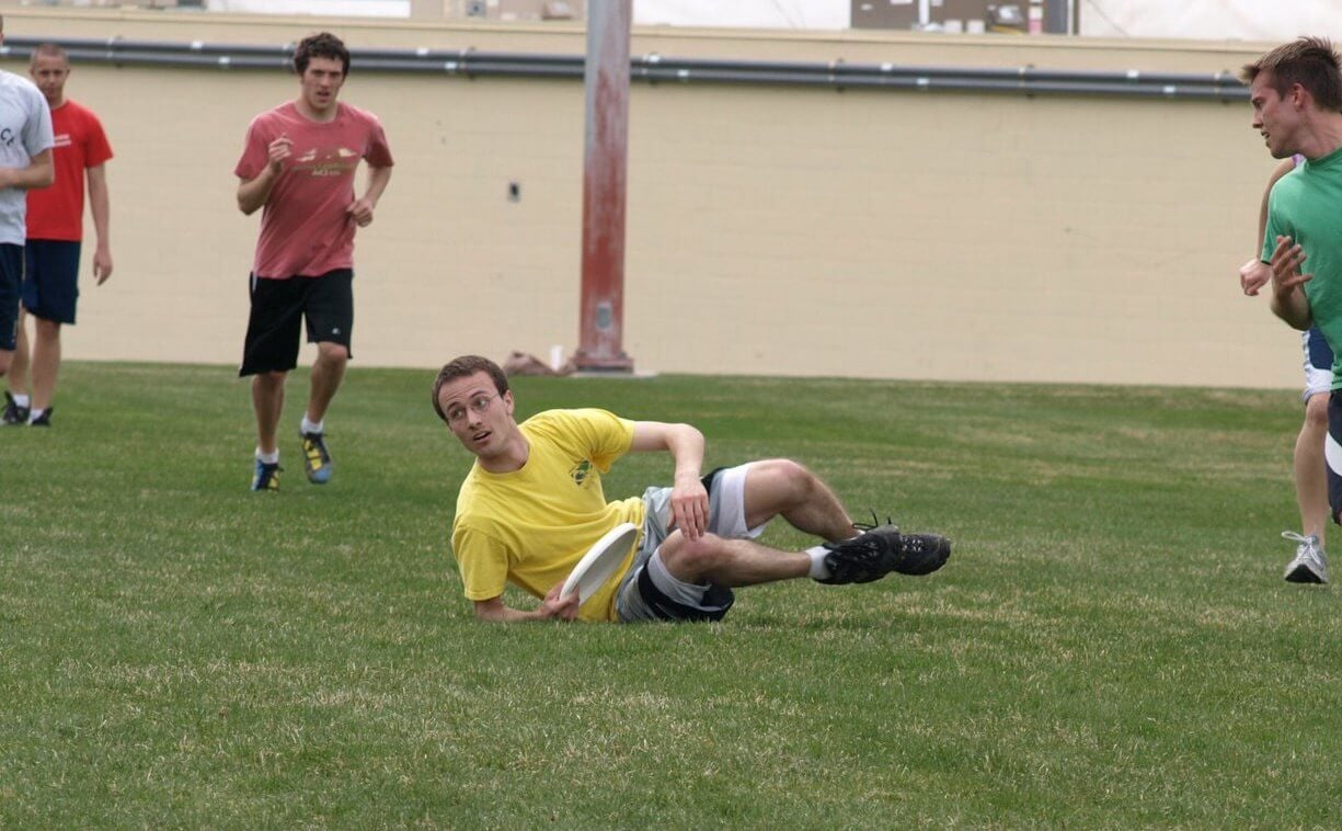 Me playing ultimate frisbee