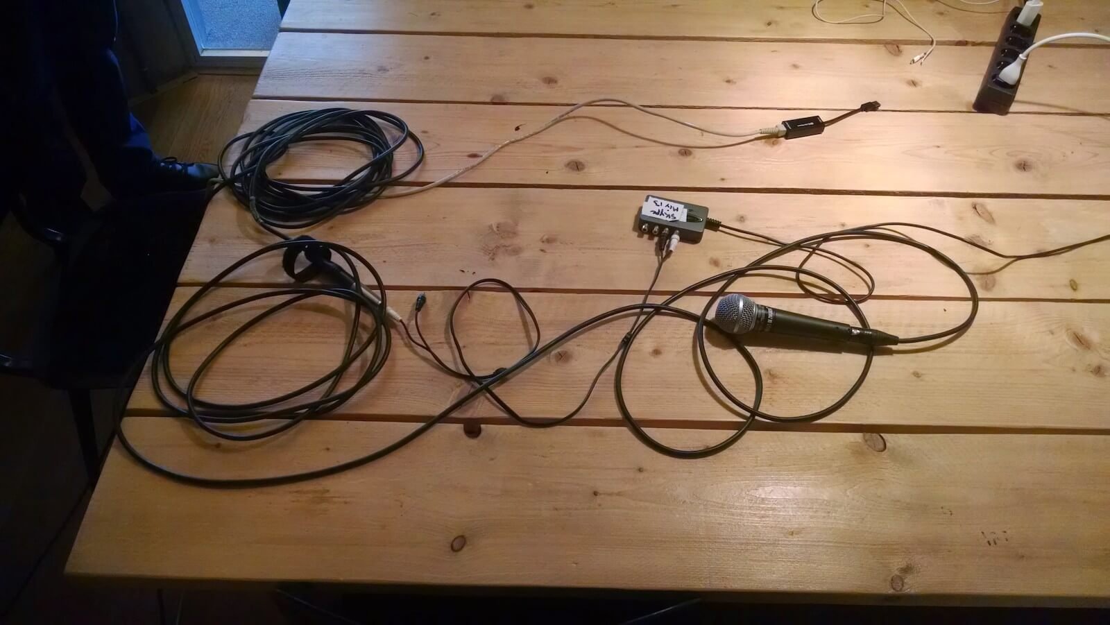 Wires all over and stuff