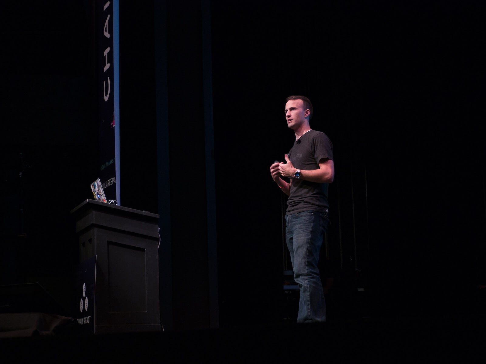 Me on stage for my first keynote talk