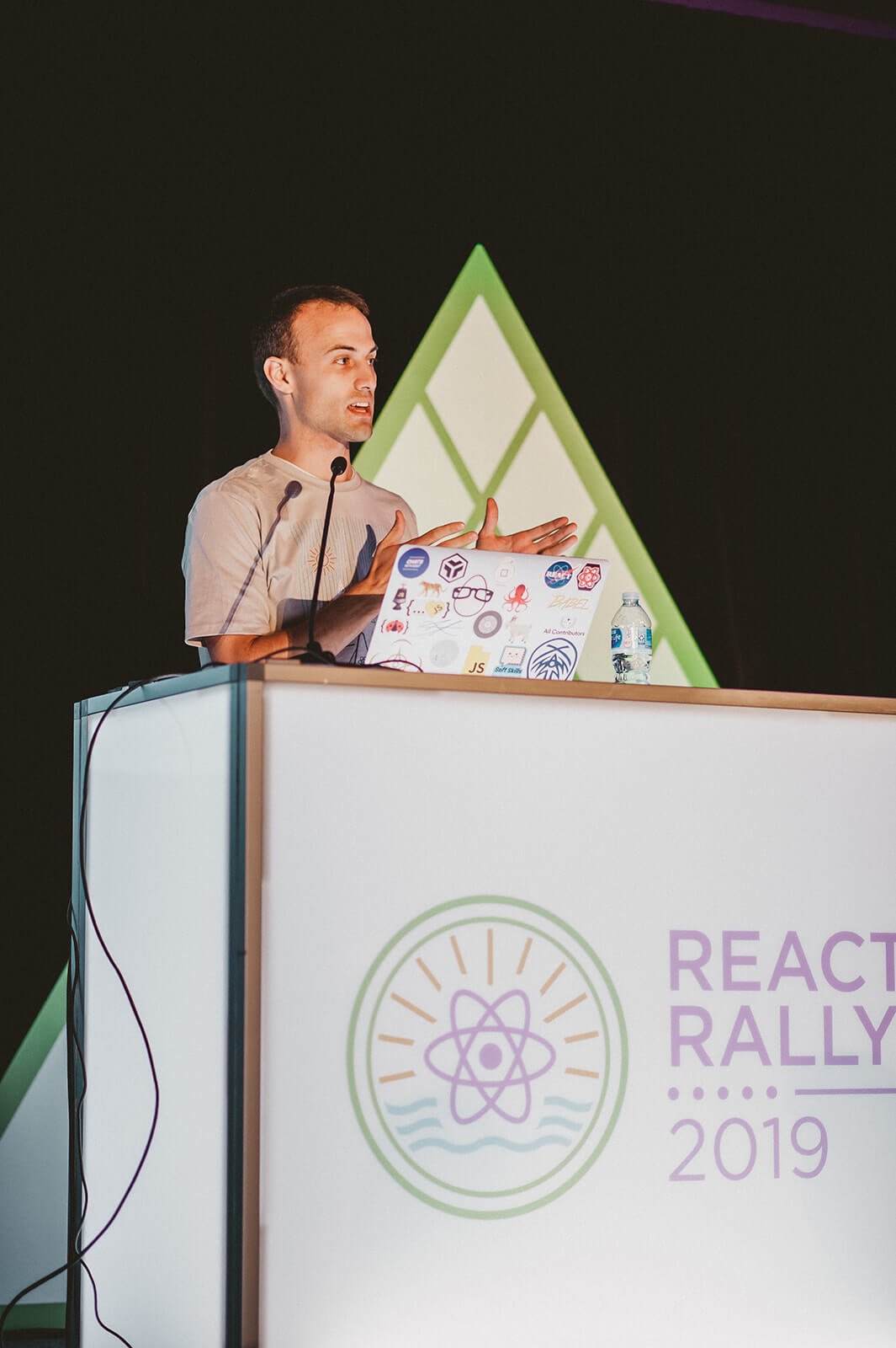 Me on stage at React Rally