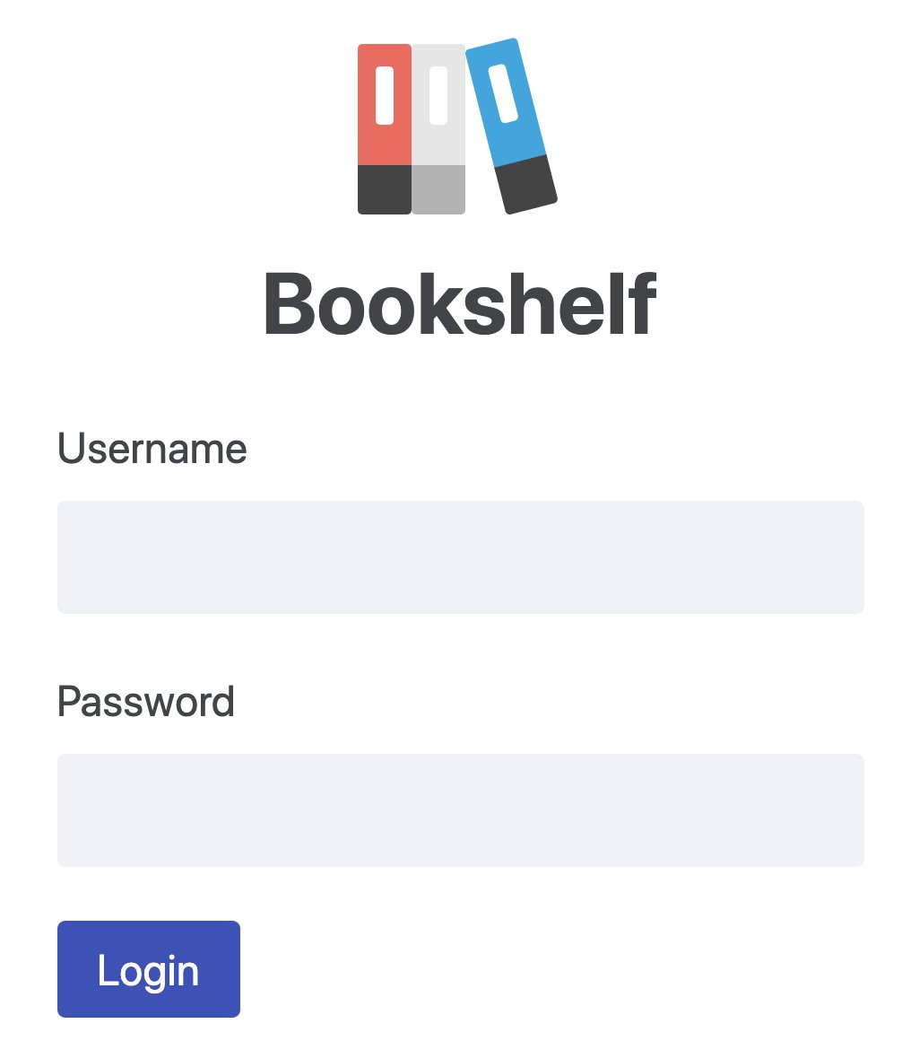 Login form from the Bookshelf App