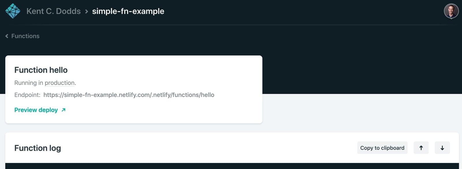 Function log page