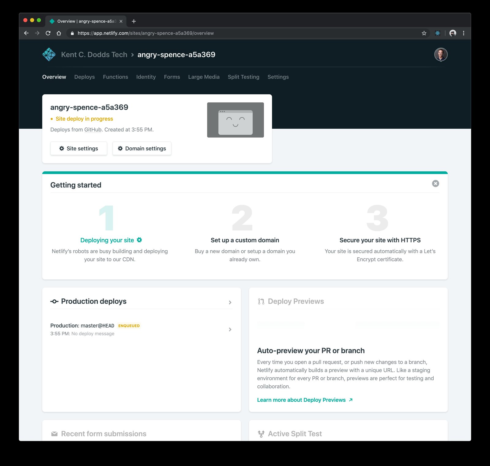 Overview page