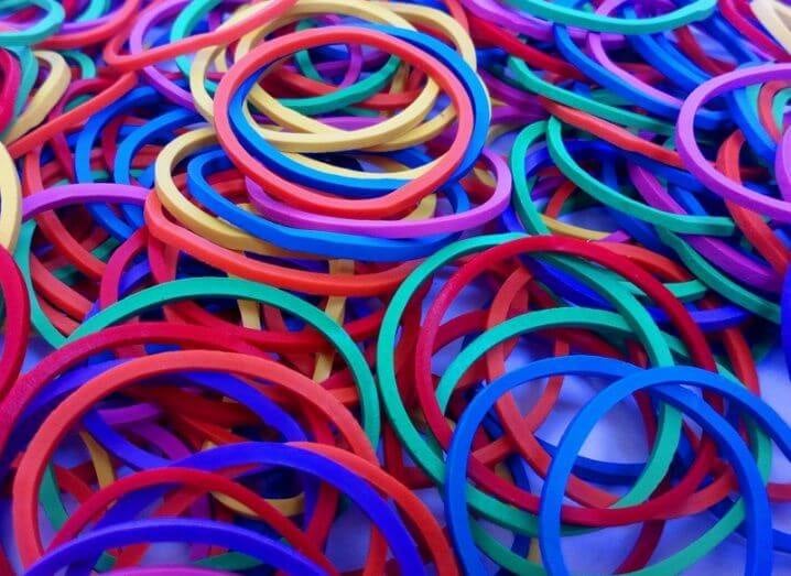 Rubber bands separated