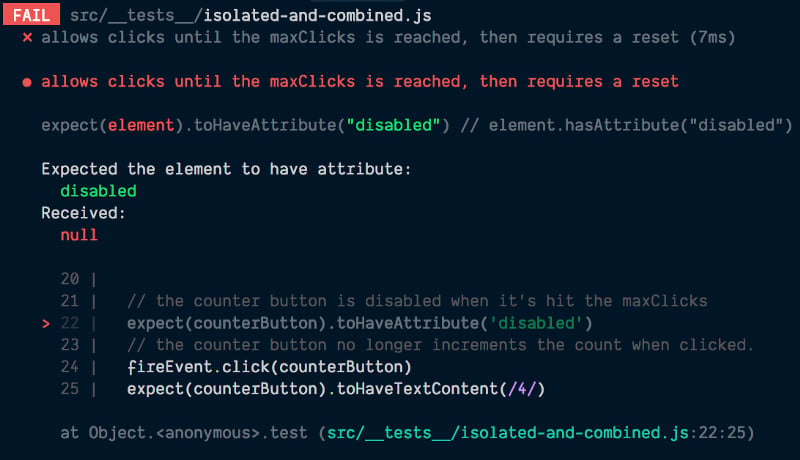 broken tests
