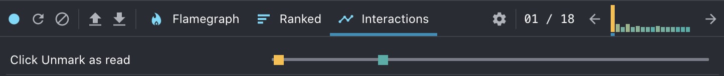Interactions view in DevTools