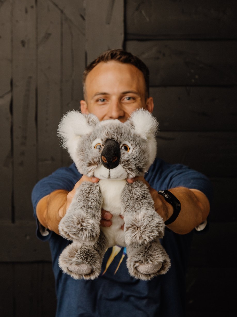 Kent holding out Kody the Koala