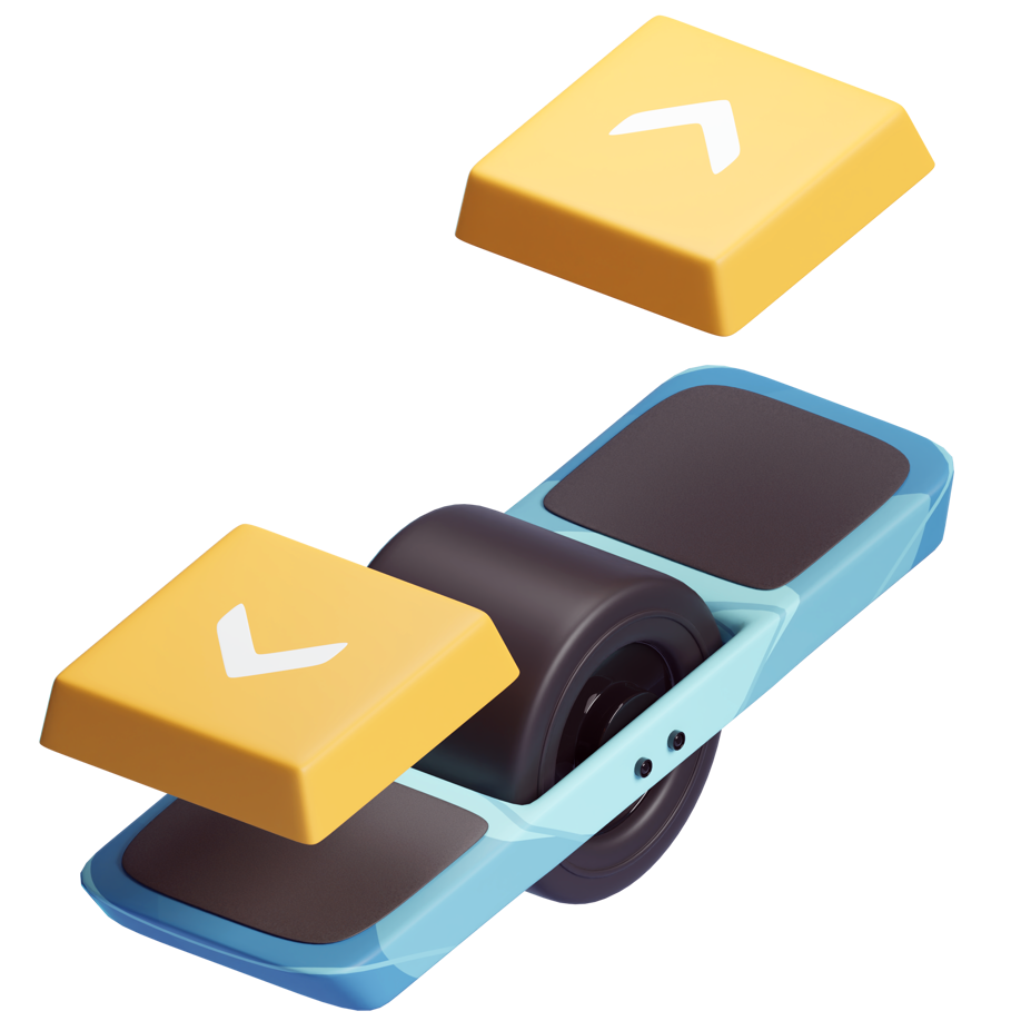 Illustration of a onewheel